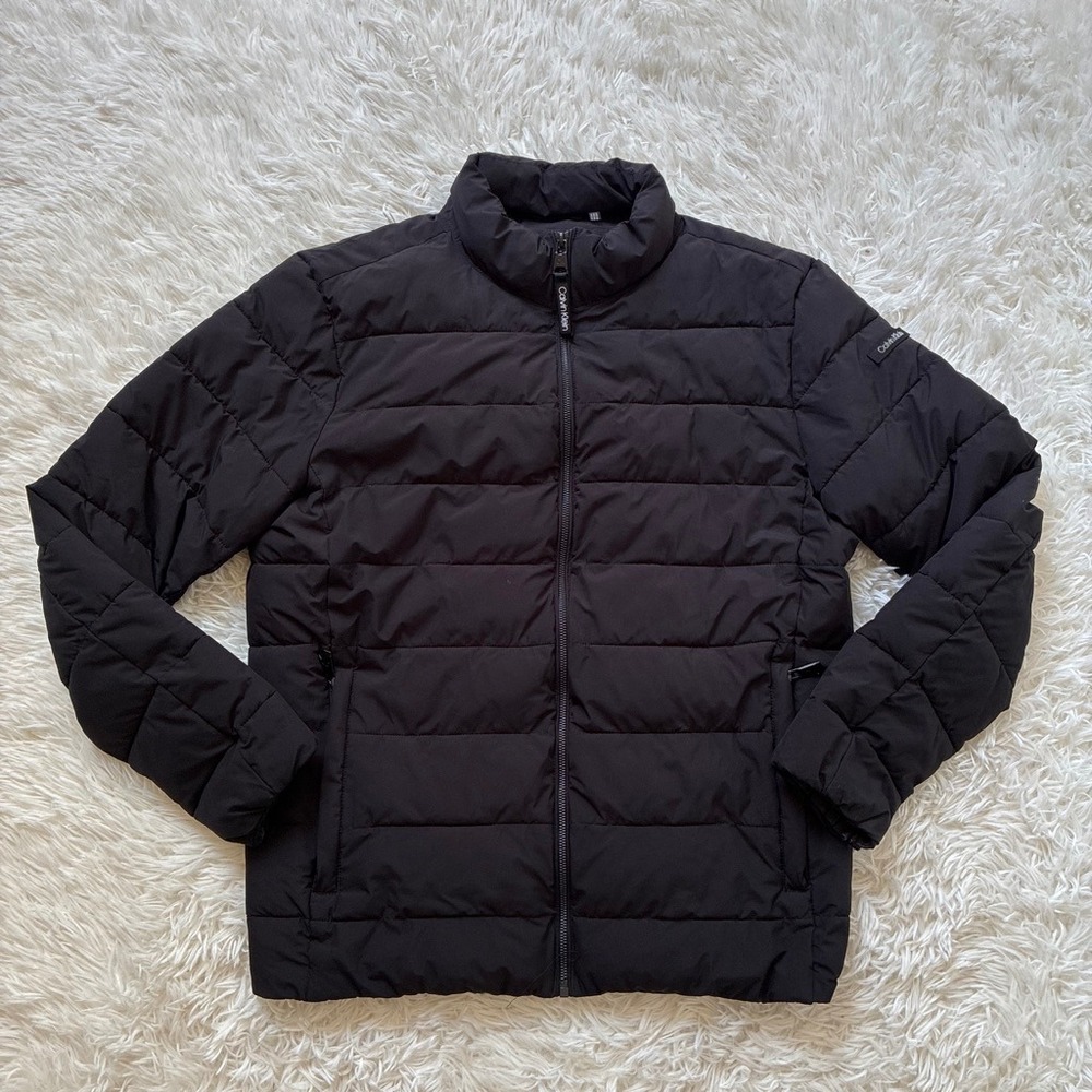 Calvin Klein Womens Black Puffer Jacket Sorona Aura Insulated Quilted Coat M
